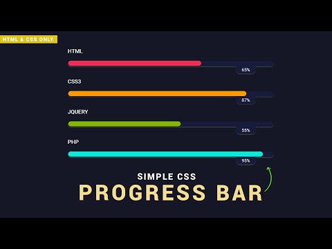 SIMPLE CSS PROGRESS BAR USING HTML, CSS & BOOTSTRAP | CSS PROGRESS BAR