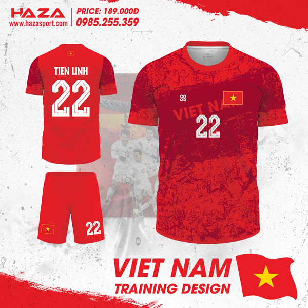 Mẫu Áo Bóng Đá Đội Tuyển Việt Nam Training Màu Đỏ Mới